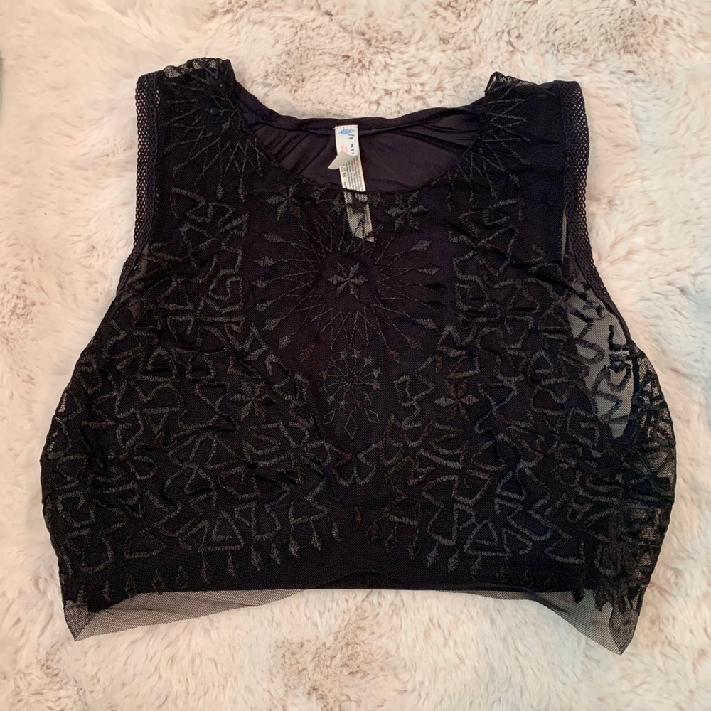 Black Free People Lakota Embroidered Bralette S-P